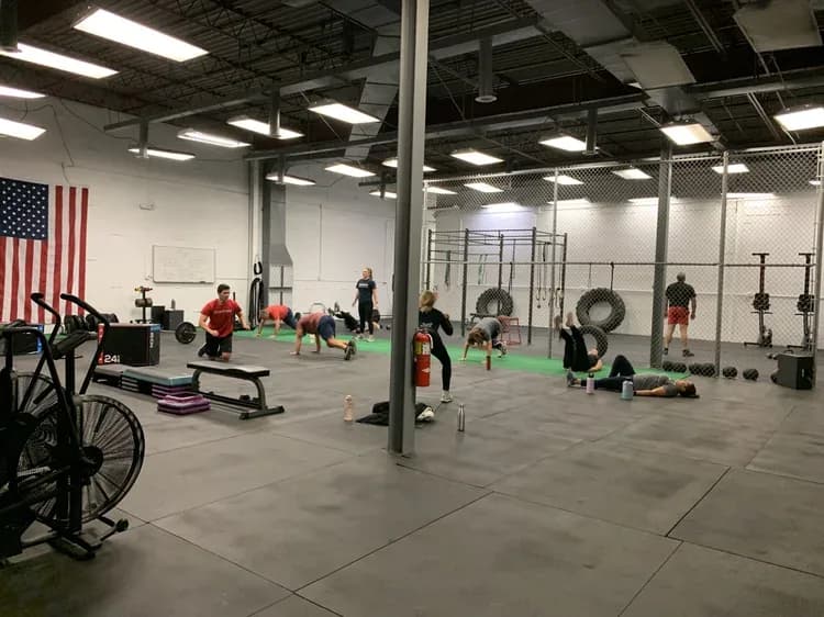 The studio floor during a class